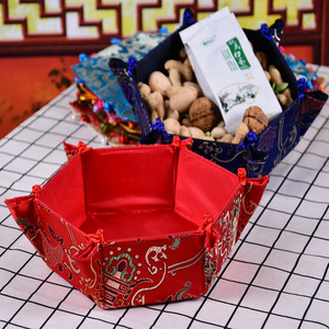 中式干果盘创意结婚嫁妆婚礼道具家居用品喜糖果盒零食摆放收纳盘