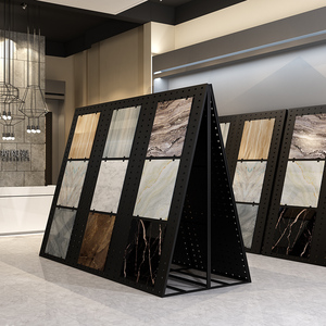 瓷砖展架冲孔板地砖架子洞洞板石材样品挂墙立式落地式双面展示架