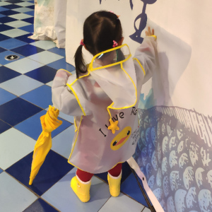儿童雨衣女童幼儿园帽檐防水单人透明小孩男童小学生宝宝雨披