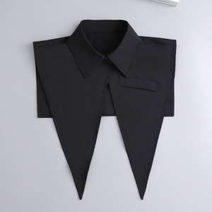 设计感衬衫式披肩大尖领假领子女百搭黑色西装领子外搭装饰假衣领