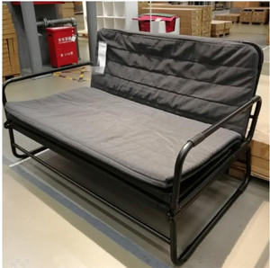 宜家国内代购哈马恩 沙发床 基尼萨深灰/黑色可折叠布艺沙发床