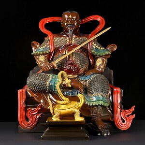 彩绘武当山真武祖师摆件纯铜玄武大帝玄天上帝荡魔天尊大号祖师爷
