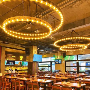 清吧吊灯烧烤店酒吧双层餐饮火锅店工业风怀旧网红创意餐厅灯具