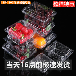 一次性透明水果盒草莓包装盒子有盖果切打包保鲜盒食品级整箱优惠