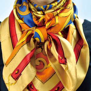 aurora丝巾-日本进口桑蚕丝-88x88cm大方巾真丝提花超百搭披肩