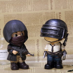 绝地求生q版人物摆件 卡通三级头吃鸡人偶存钱罐送男女友生日礼物