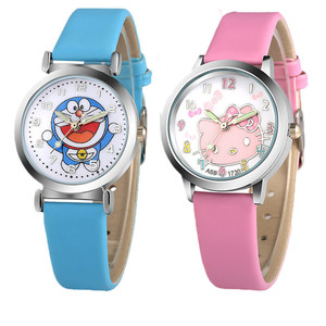 卡通儿童电子手表男女孩高中小学生礼物可爱运动时尚石英皮质腕表