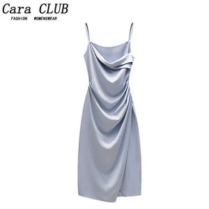 Cara CLUB大码法式性感吊带连衣裙女2024年新款夏季收腰显瘦A字裙