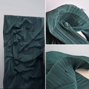 三宅一生褶皱百褶硬挺立体特殊肌理风琴褶压褶设计师服装装饰面料