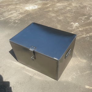 加厚304不锈钢带盖工具箱子长方形盒子车载后备箱收纳储物箱定制