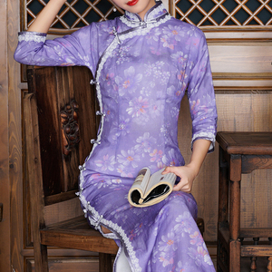 春秋旗袍长袖长款