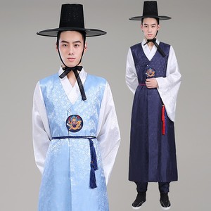 韩国传统男士韩服宫廷官服古装长袍衫少数民族朝鲜写真表演出服装
