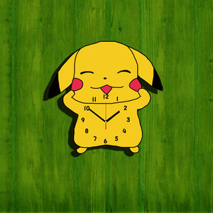 创意可爱卡通皮卡丘挂钟表 卧室宿舍寝室儿童房装饰挂表时钟壁钟