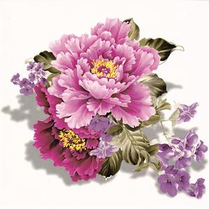 女防水持久性感仿真3d立体大图牡丹花纹身贴纸腹背部影楼古装写真