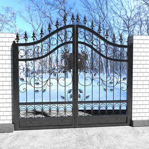 定做欧式铁艺大门高档铁门铁艺别墅镀锌钢仿古门庭院门金属栅栏