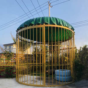 大码孔雀笼八哥铁艺鸟笼加网户外铁艺超大号巨型金属落地观赏鸟笼