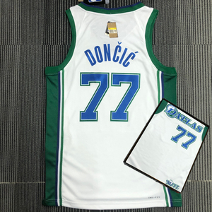 75周年独行侠城市版球衣东契奇77号钻石标东77球衣sw版热压小牛队