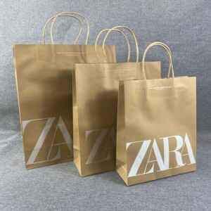 zara 专柜手提购物纸袋子礼品鞋盒包装袋 大中小号服饰牛皮纸袋14人