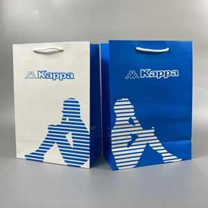 Kappa卡帕 双面袋子背靠背纸袋 白卡纸服装手提袋礼品袋 鞋盒袋子