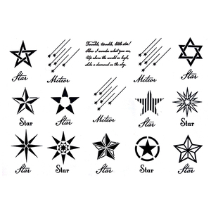 纹身贴防水 女持久星星六芒星流行小清新文艺简约网红纹身贴ins风