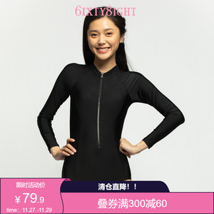 6ixty8ight 68新款泳装女夏保守遮肚冲浪防晒连体泳衣显瘦sw11027