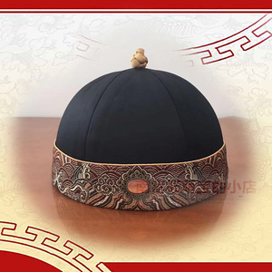 清朝古风中式秀禾婚礼男地主帽王爷少爷帽流氓雅痞潮帽圆形西瓜帽