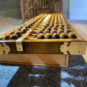金丝楠木算盘实木摆件教具手工艺品老式文玩装饰家居摆设小叶桢楠