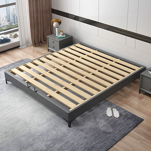 无床头床榻榻米实木床现代简约排骨架床无靠背储物小户型皮床定制