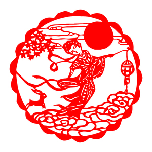 新品中秋节剪纸中国传统手工成品窗花幼儿园儿童图案宣纸刻刀刻纸