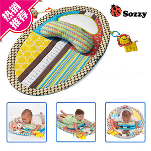 Sozzy婴儿游戏毯防水尿垫带安全镜响纸宝宝爬行毯棉布料量身高