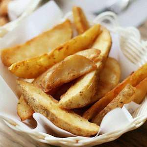 雪川原味带皮薯角2kg 美式宽大薯条半成品冷冻商用粗薯块西餐食材