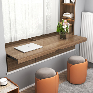 实木飘窗柜储物柜飘窗抽拉式写字书桌抽屉柜窗台改造阳台柜子定制