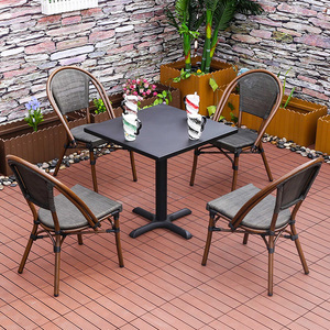 星巴克桌椅户外椅子庭院阳台休闲藤椅外摆酒吧室外咖啡厅桌椅组合