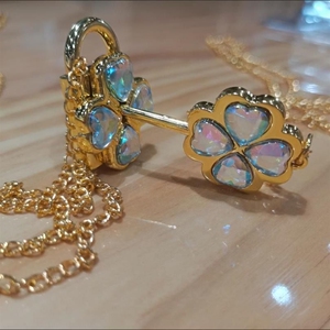 粉红色守护甜心锁水晶项链锁头钥匙挂件可打开配情侣项链情侣锁