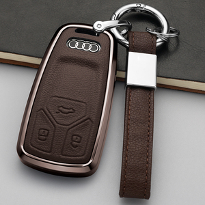 奥迪a6l钥匙套a4l高档a4l真皮q5l男女士a3专用壳q3新款q2l折叠扣