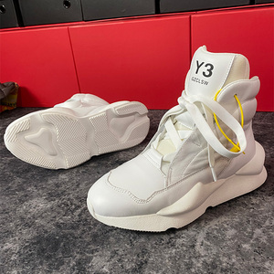新款y3gzclsw真皮高帮鞋潮ins运动鞋男走秀嘻哈潮牌情侣老爹aj