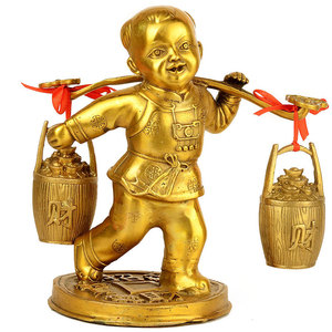 902人付款淘宝汉白玉招财进宝童子神像财神运财护法童子佛像中式工艺