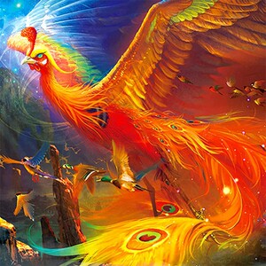 001人付款淘宝火凤凰十字绣凤凰涅槃新款精准印花手工