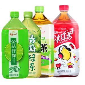 统一青梅绿茶1l*8瓶装大瓶绿茶冰红茶金桔柠檬红茶饮料整箱包邮