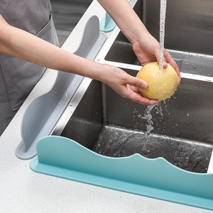 厨房水槽挡水板洗碗池防溅水加高挡板洗菜盆隔水条水池硅胶防水贴