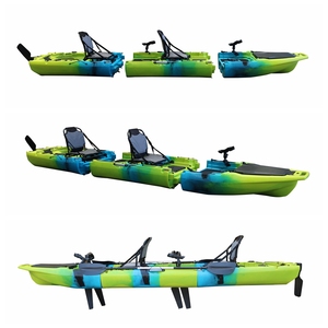 路亚船鳍脚踏皮划艇硬艇两节三节单人双人拆分独木舟拼接式卡亚克