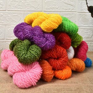 七彩金丝细毛线