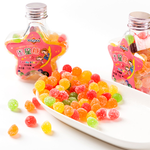 QC软糖72g果汁糖创意五角星儿童糖果休闲零食cosco酒瓶装厂家直销
