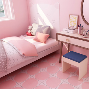 北欧女孩房地砖粉色网红300厨房卫生间阳台背景墙防滑瓷砖小花片