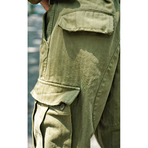 indigohood 重水洗做旧破坏军裤标准裁剪多袋工装裤直筒休闲裤m65