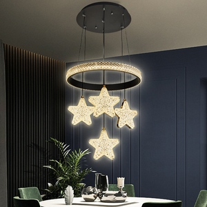 餐厅吊灯四头现代简约饭厅家用温馨创意个性黑色新款led餐桌灯具