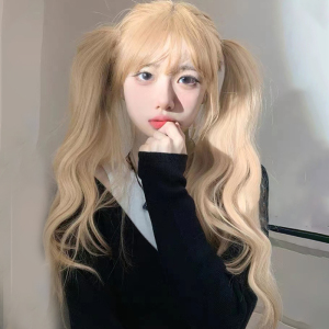 假发女长发韩式发型金色大波浪女团风长卷发lolita网红自然全头套