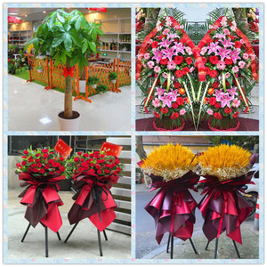 开业花篮开张鲜花苏州昆山吴江市 同城配送礼乔迁升职绿植发财树