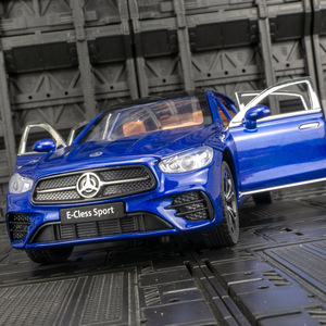 1:24仿真奔驰e300l轿车合金模型摆件收藏6开门儿童回力玩具车礼物