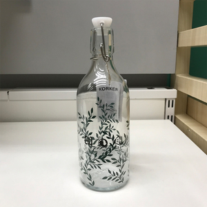 包邮ikea宜家考肯附塞瓶子醋酱油瓶透明玻璃瓶红酒瓶密封罐